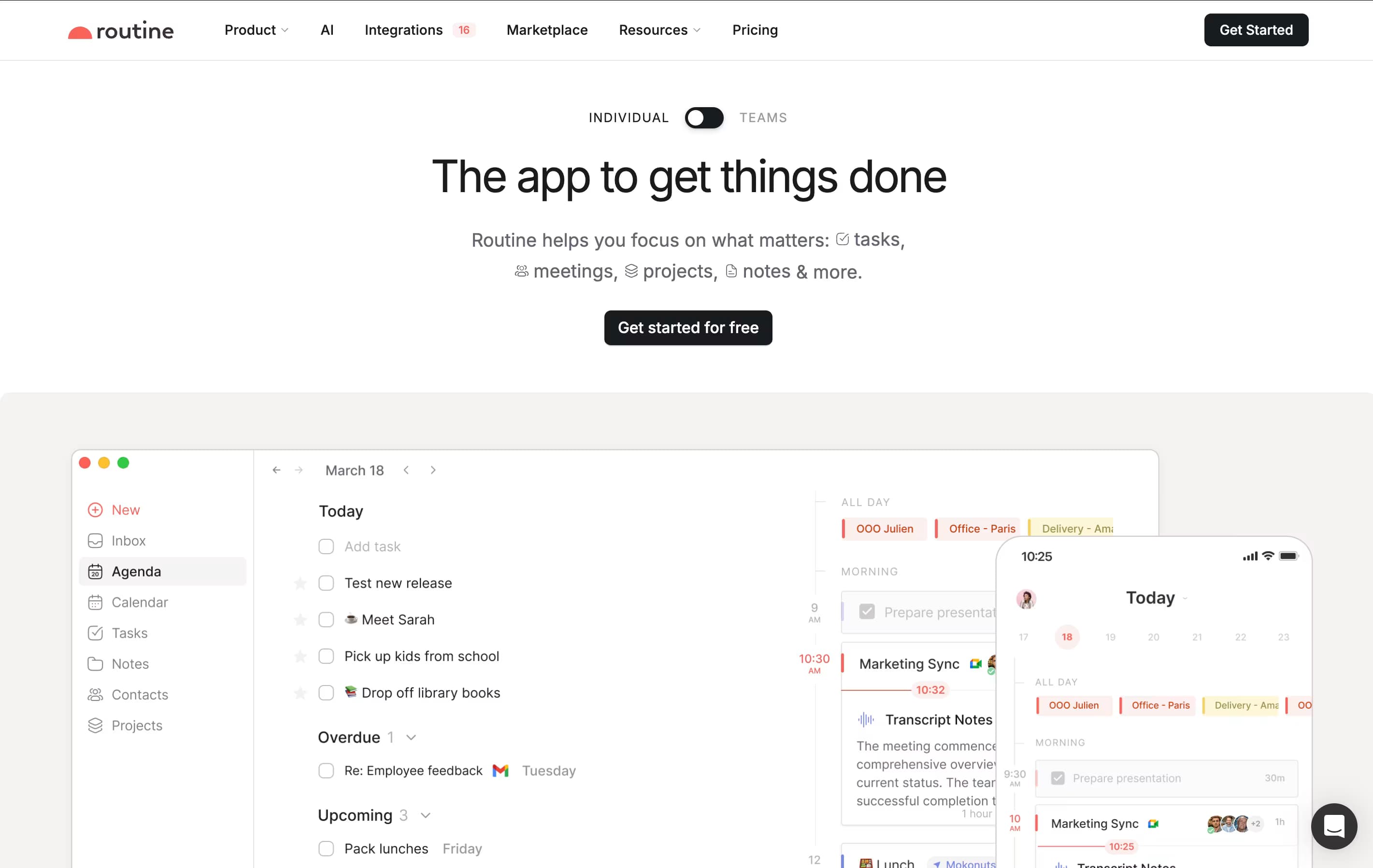 Routine featured screenshot