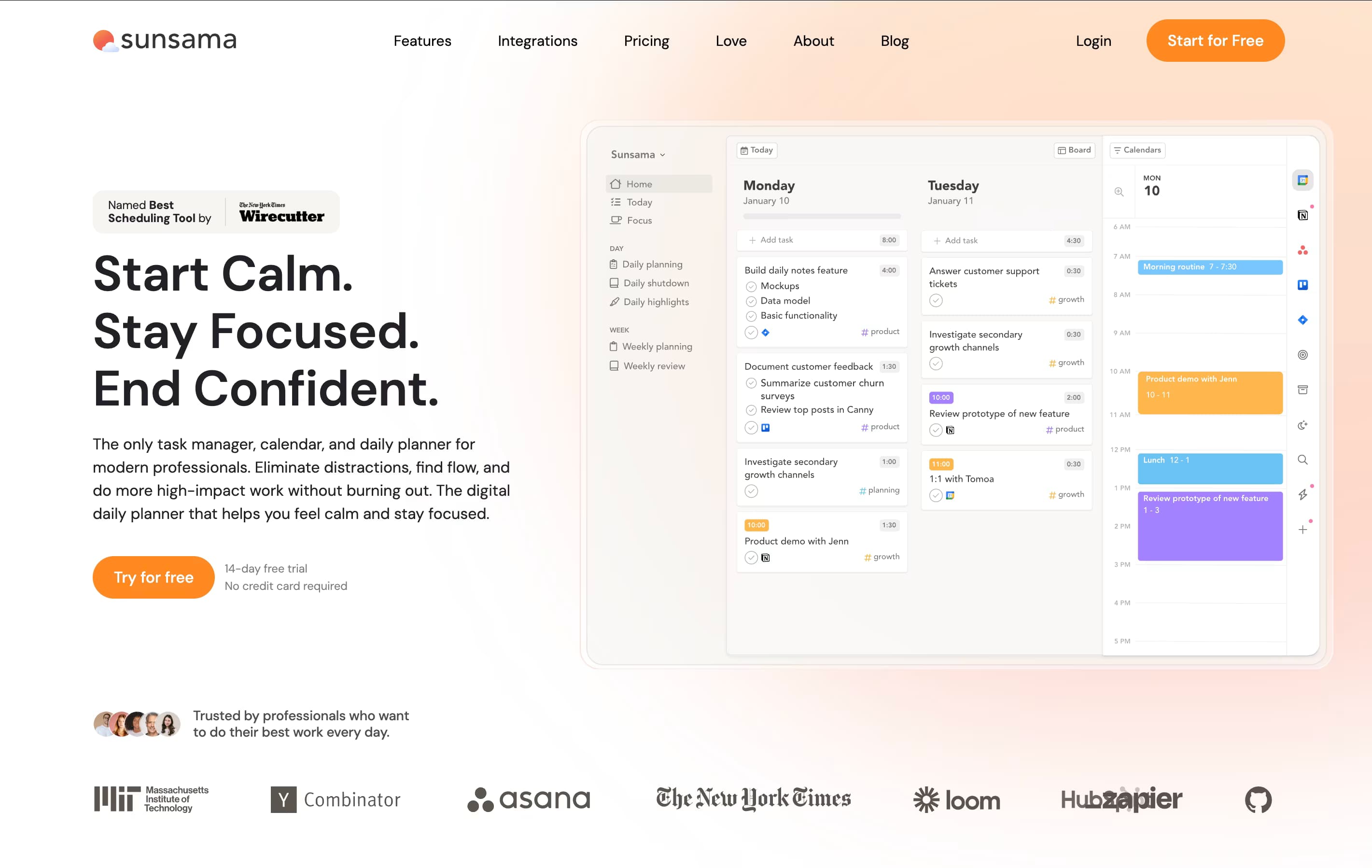 Sunsama featured screenshot