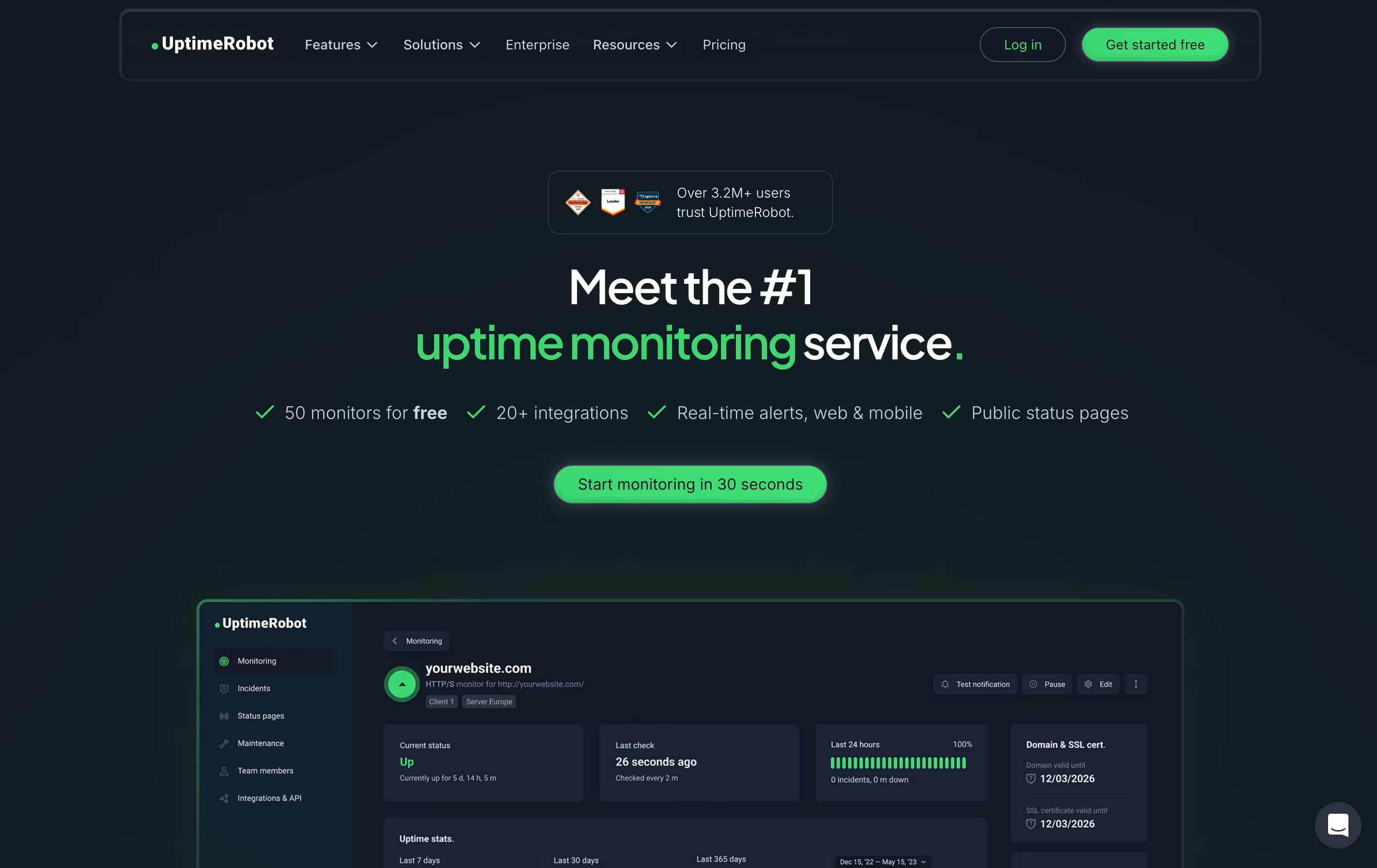 UptimeRobot featured screenshot