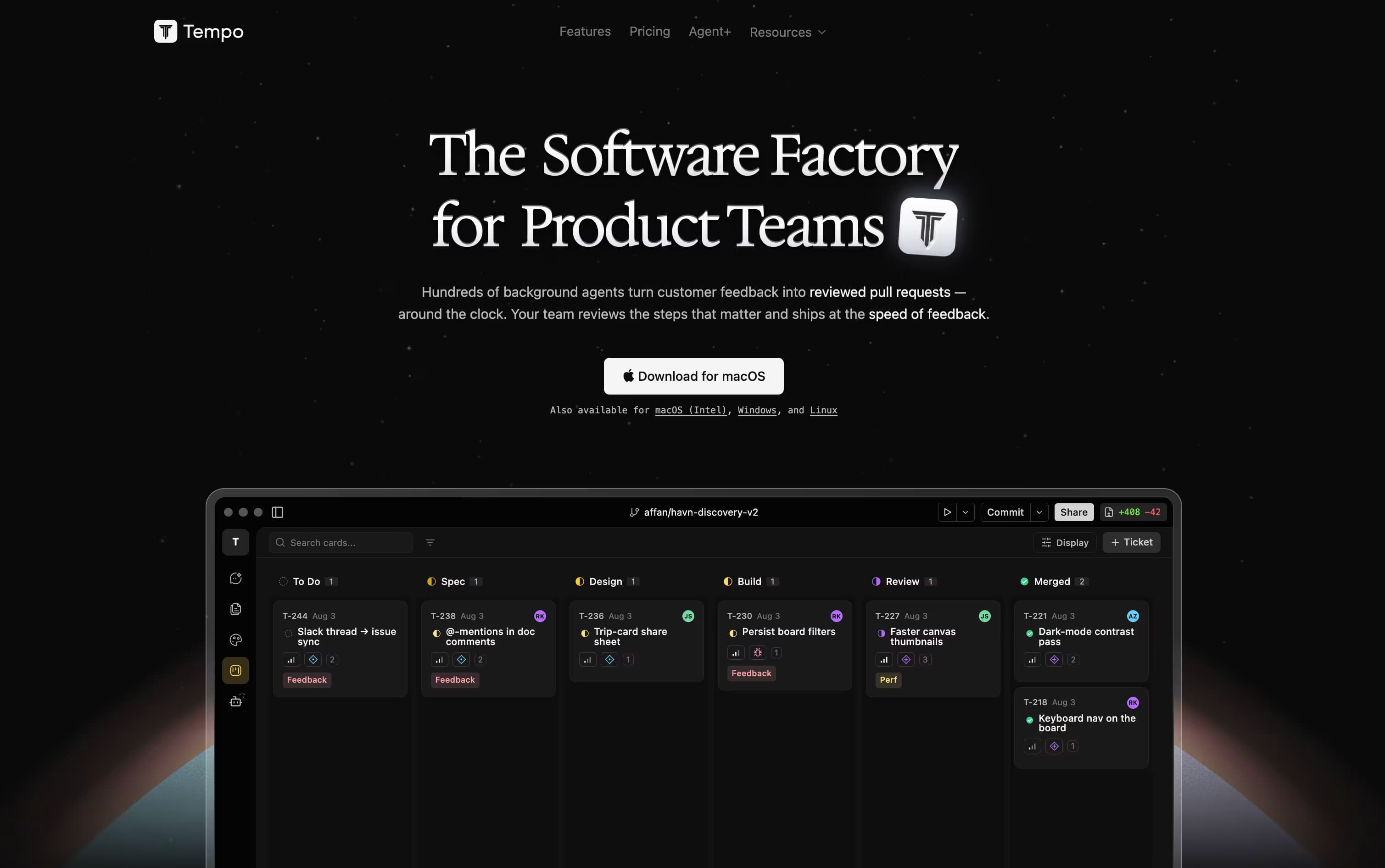 Tempo featured screenshot